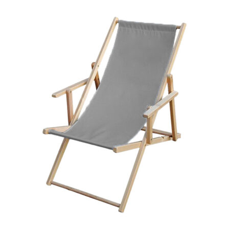 scaun de plaja cu manere pliabil din lemn de gradina lazyboy romania alb