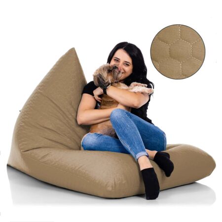fotoliu puf lazy honeycomb gri deschis