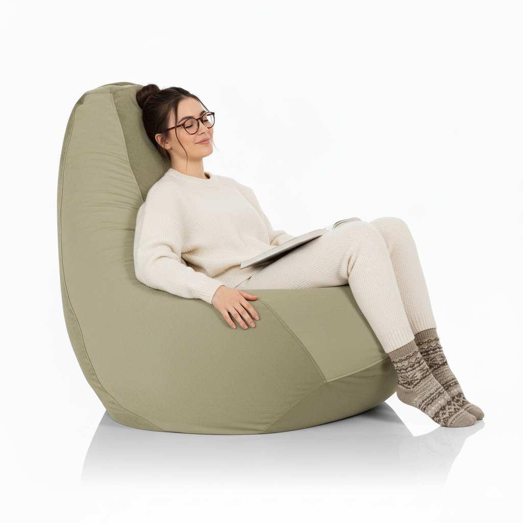 fotoliu para beanbag Lazyboy material textil de interior stofa plus (2)
