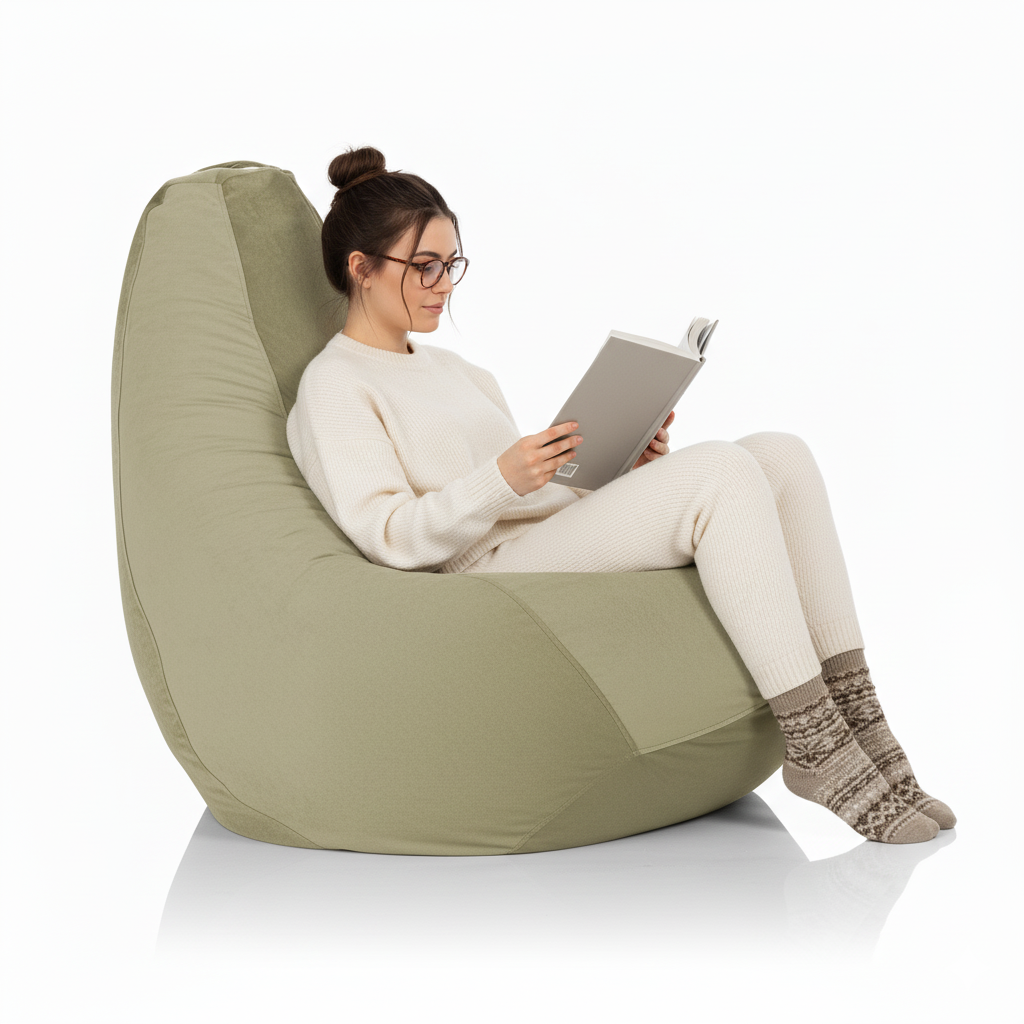 fotoliu para beanbag Lazyboy material textil de interior stofa plus